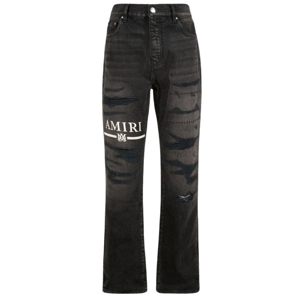 Amiri MA Bar Logo Straight Fit Aged Black Denim Jeans W31 L32 / 32L